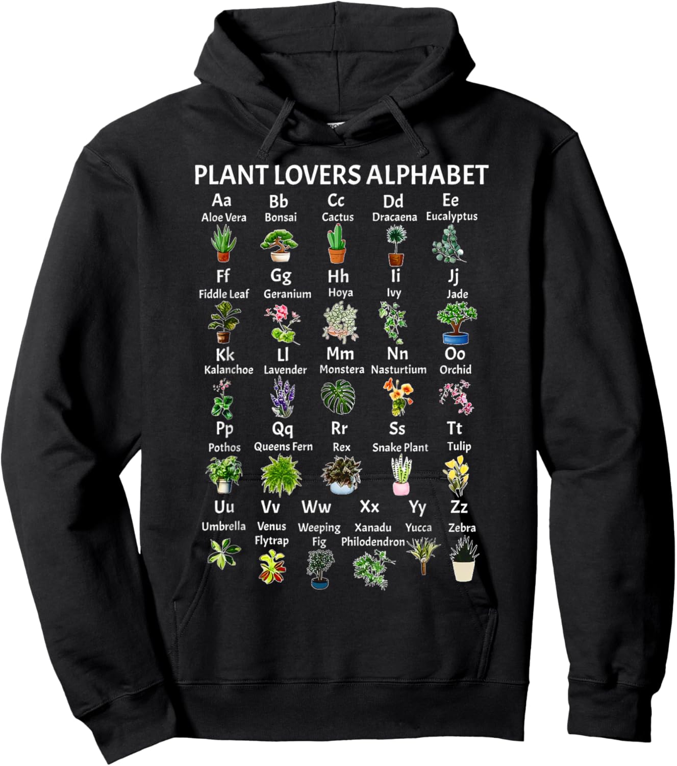 Plant Lovers Alphabet Gardener Gardening Garden Lover Hoodie - Hoodie | Black