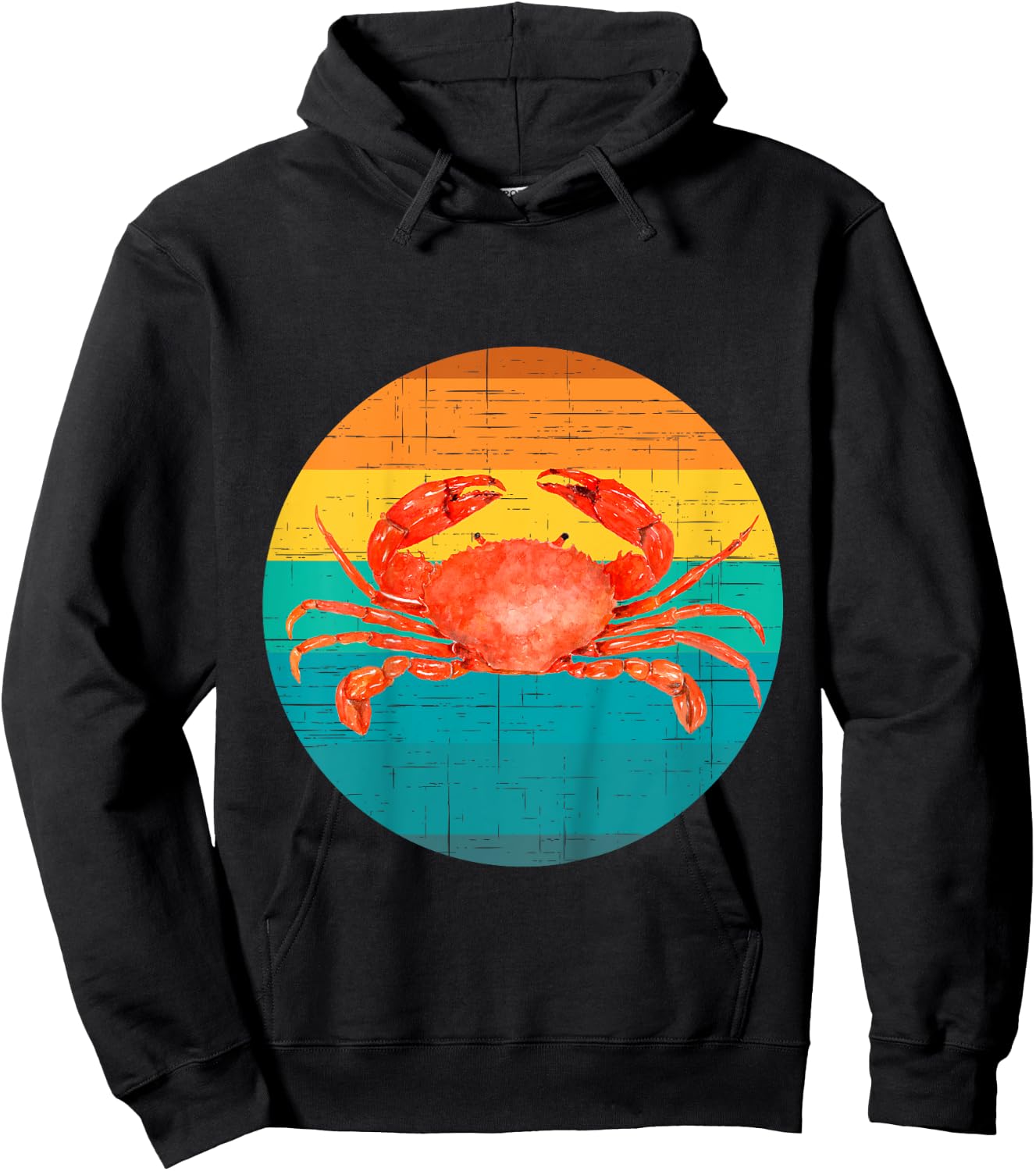 Kids Vintage Sunset Fun Crab Crabbing Crabs Crabber Gift Boys Hoodie - Hoodie | Black