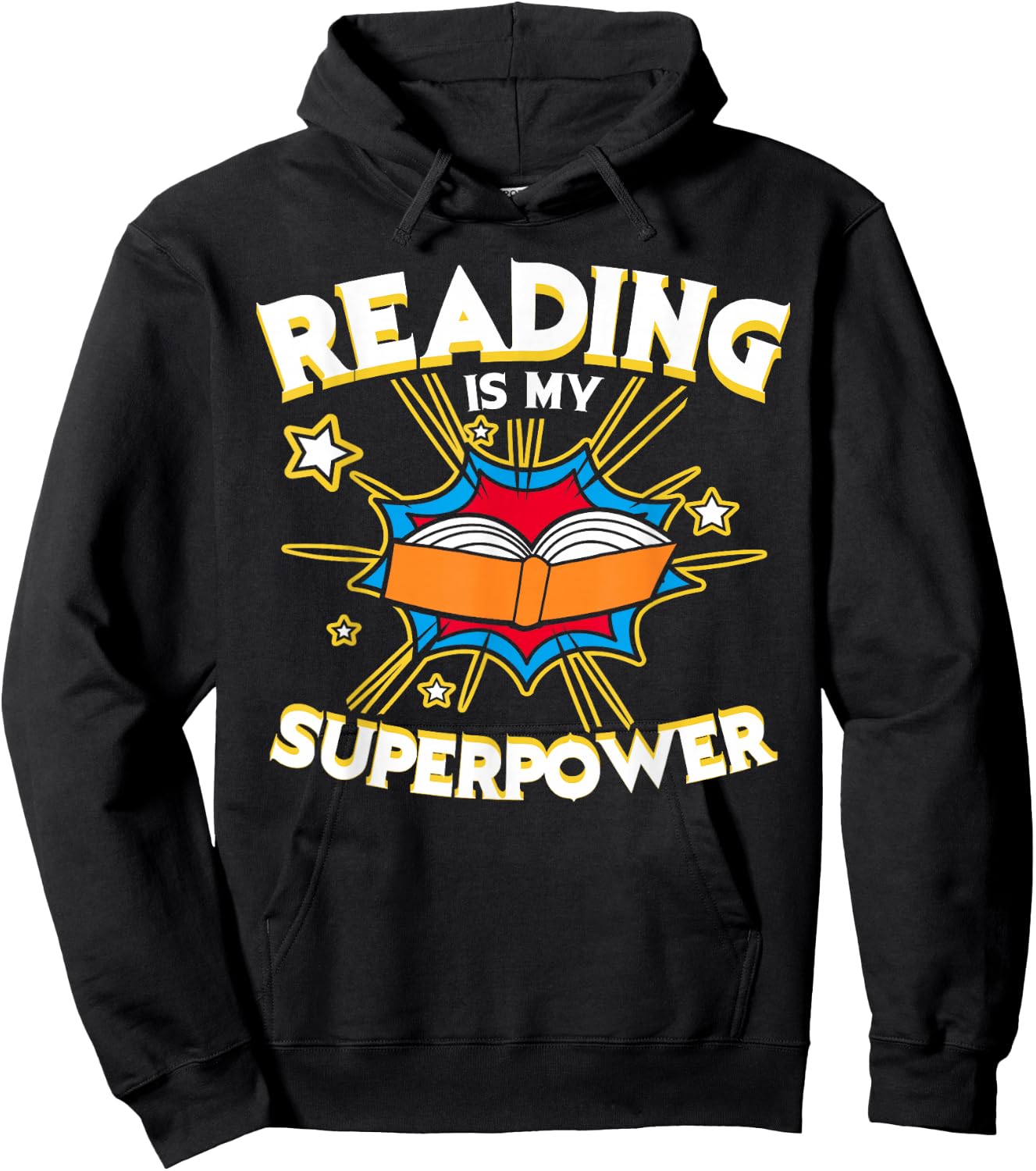 Reading is My Superpower Design, Book Design, Book Lovers Hoodie - Hoodie | Black