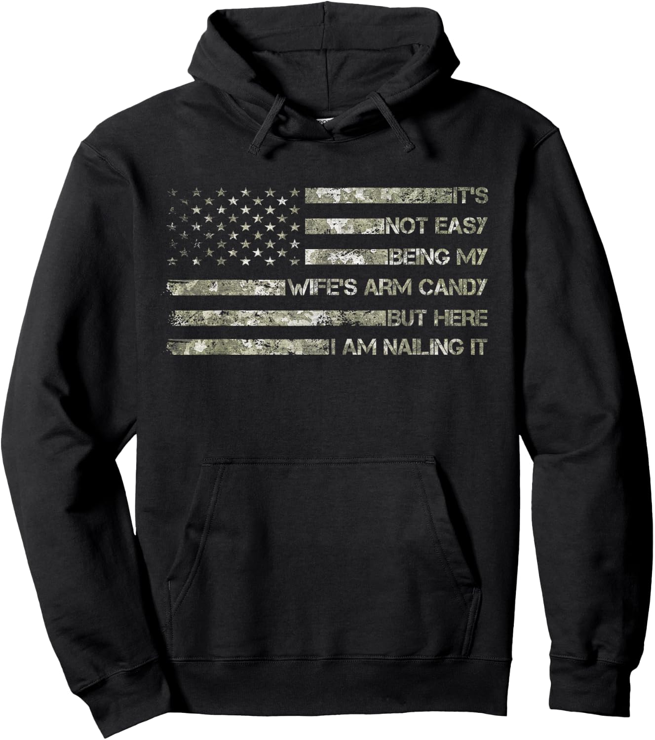 Funny Husband It's Not Easy Being My Wife's Arm Candy Hoodie - Hoodie | Black
