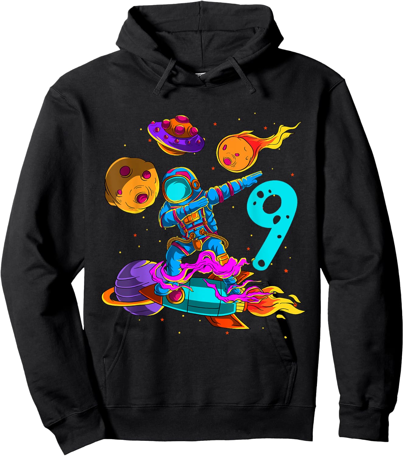 9 years Birthday Boys Astronaut 9th Birthday Boys Astronaut Hoodie - Hoodie | Black
