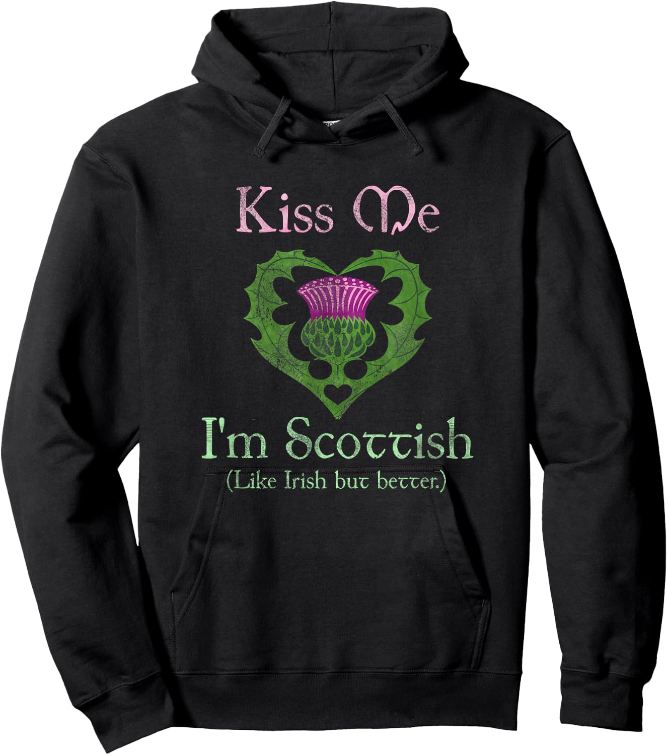 St. Patrick's Day Funny Scottish Kiss Me I'm Scottish Hoodie - Hoodie | Black