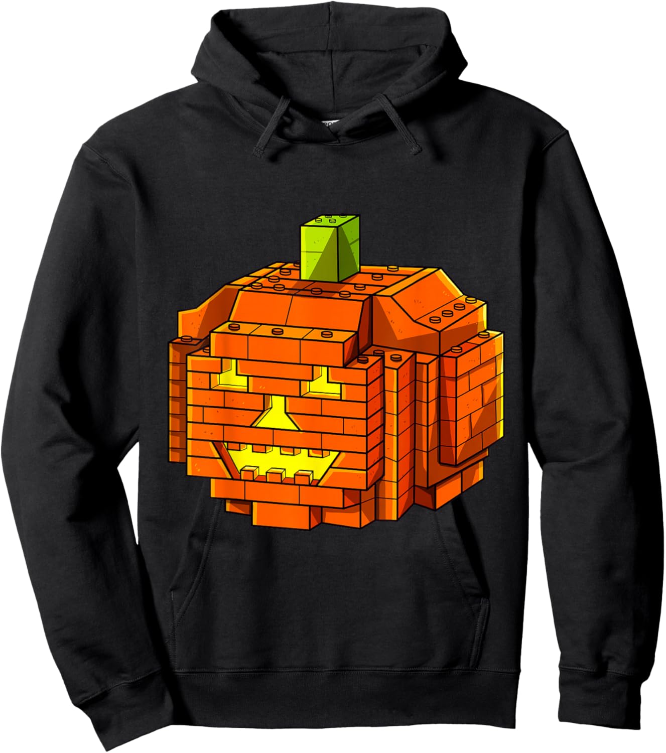 Halloween Building Brick Pumpkin JackoLantern Master Builder Hoodie - Hoodie | Black
