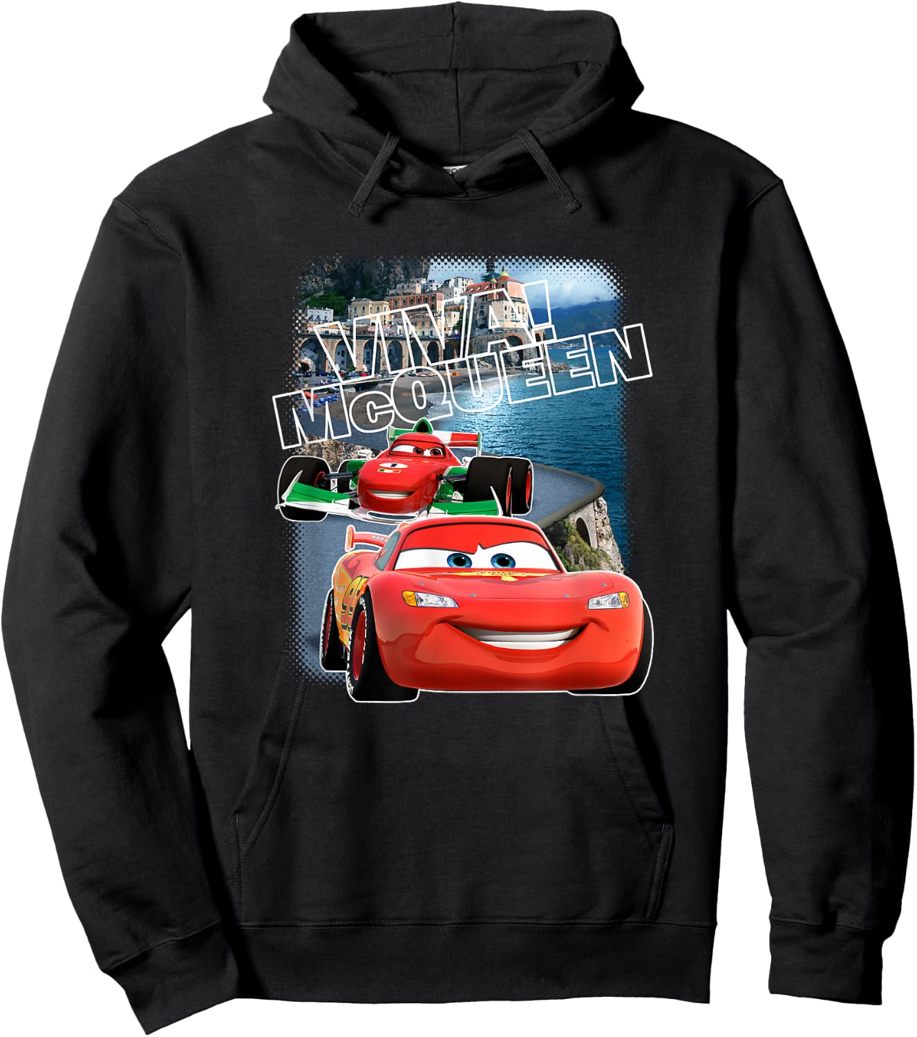 Disney Pixar Cars 2 Viva McQueen Italy Race Poster Hoodie - Hoodie | Black