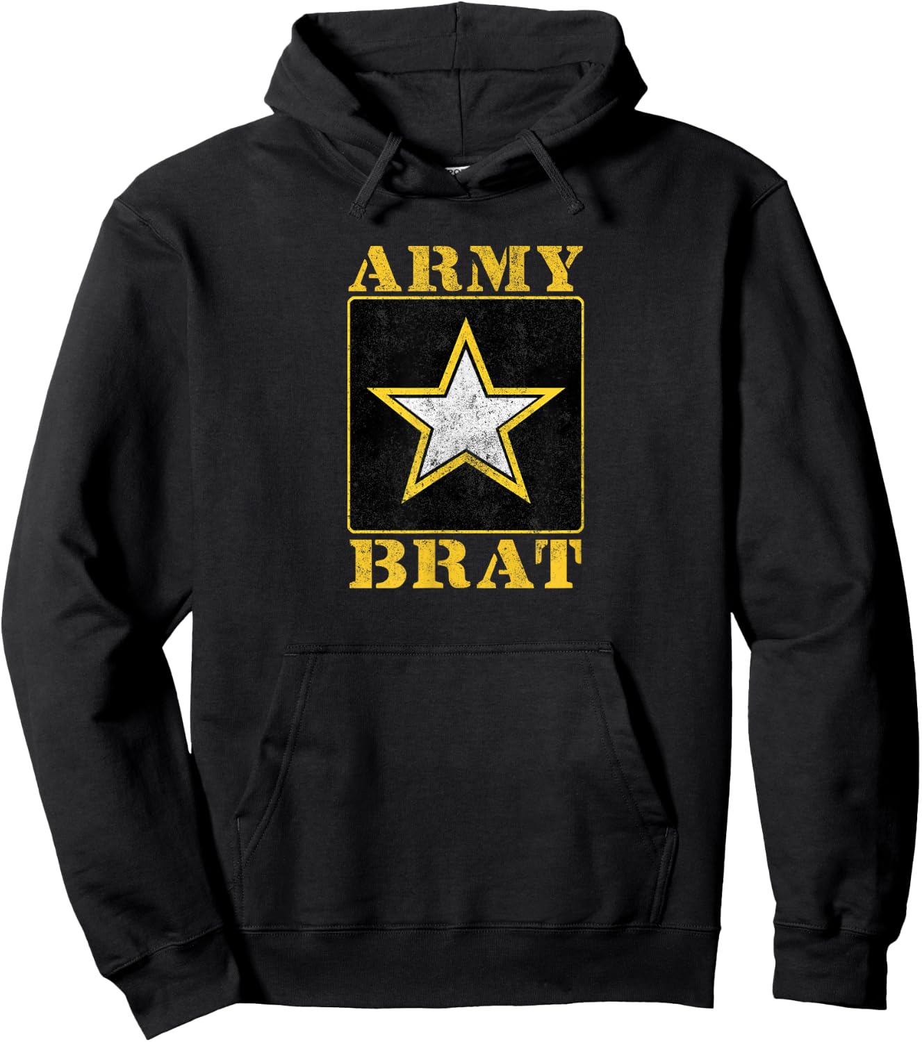 Military Themed Playful Patriotic United States Army Brat Hoodie - Hoodie | Black