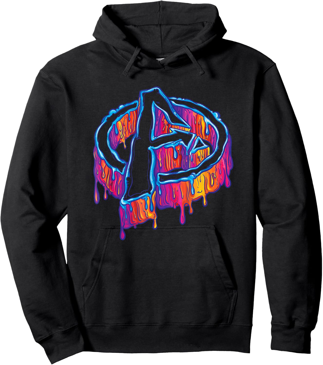 Marvel Avengers A Logo Melting Paint Drip Hoodie - Hoodie | Black