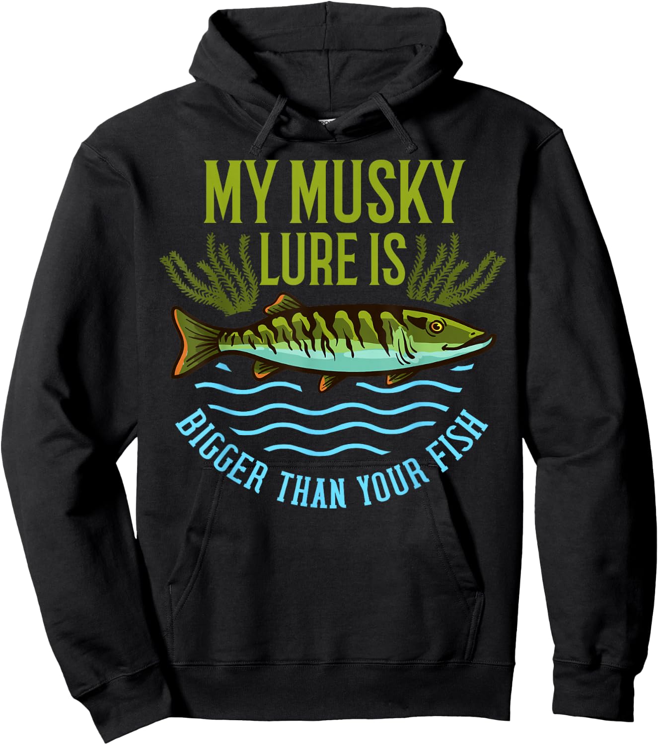 Musky Fishing Gift Muskie Lure Muskellunge Hoodie - Hoodie | Black