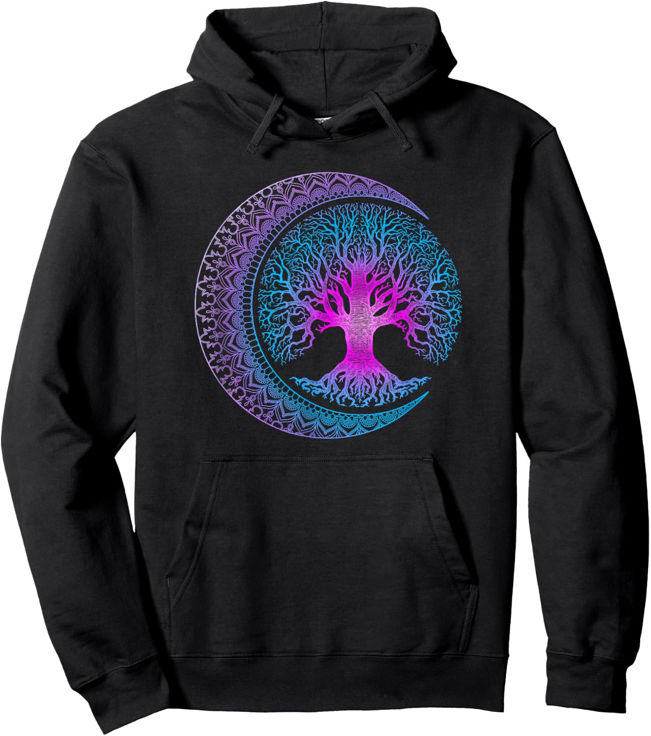 Tree of Life Cresent Moon Phases Mandala Yoga Gift Hoodie - Hoodie | Black