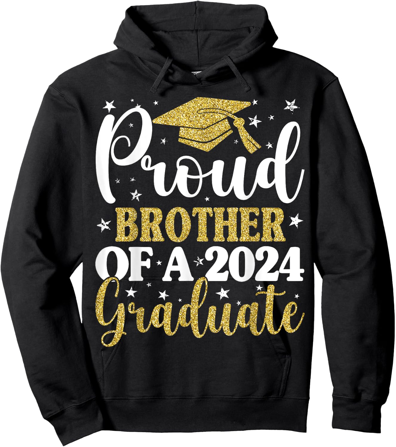 Proud Brother Of A 2024 Graduate Graduation Matching Family Hoodie - Hoodie | Black