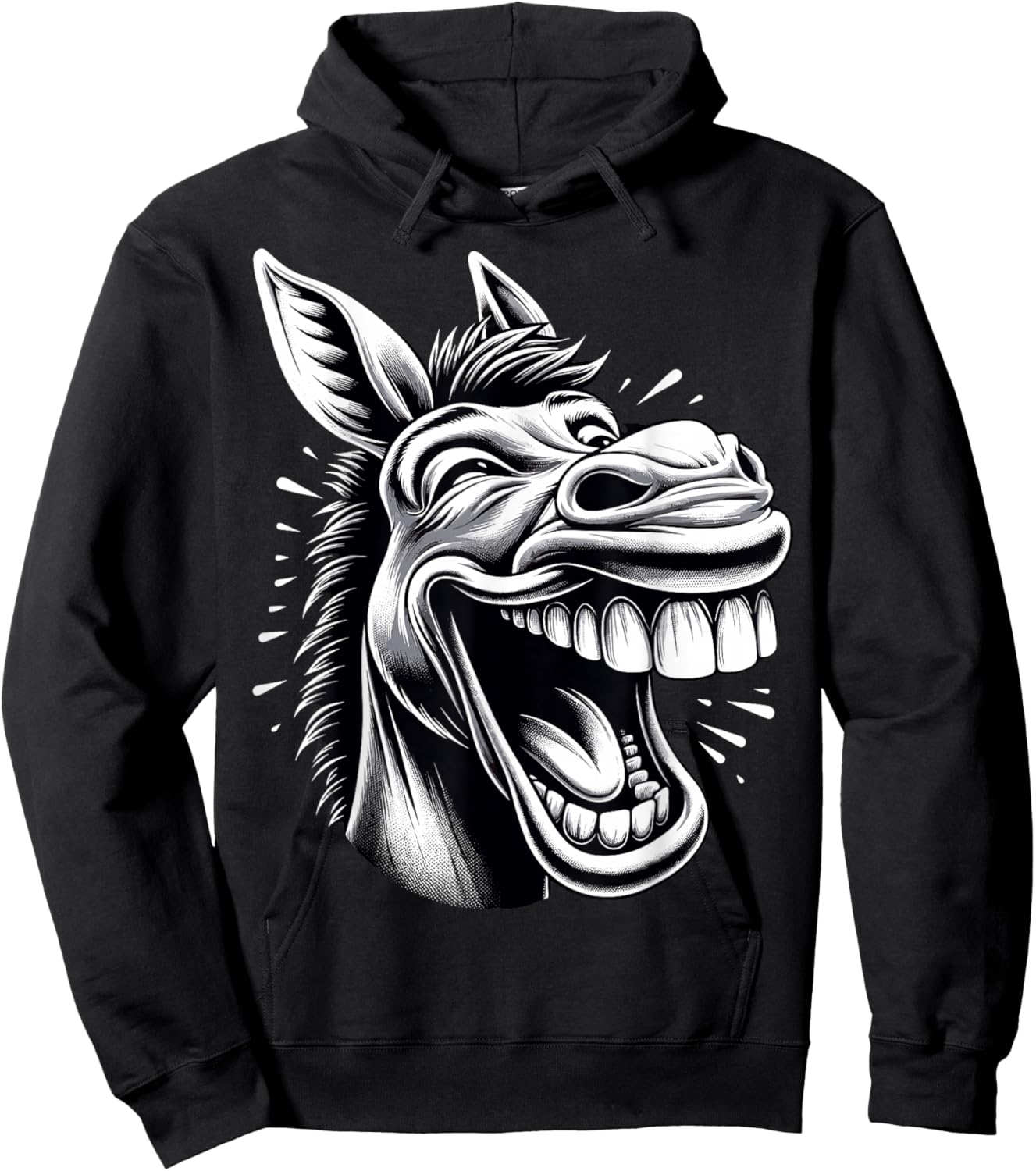 Funny Laughing Donkey Hoodie - Hoodie | Black