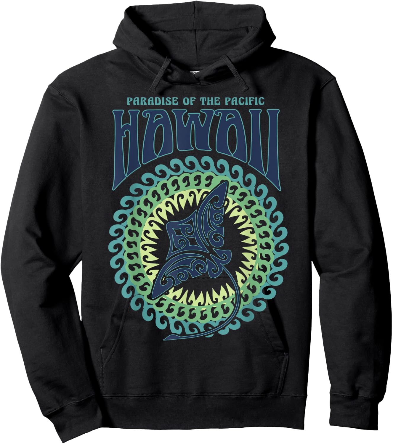 Hawaiian Stingray, Hawaii shirt for tourist, Tribal shirt Hoodie - Hoodie | Black