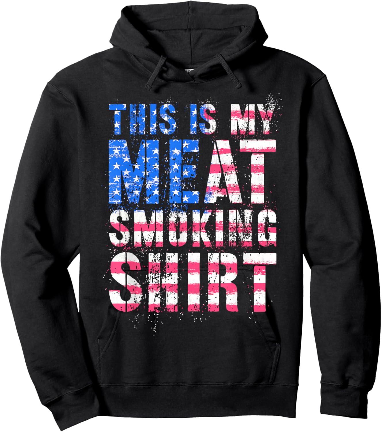 Sarcastic USA THIS MY MEAT SMOKING SHIRT Grill Grandpa Hoodie - Hoodie | Black