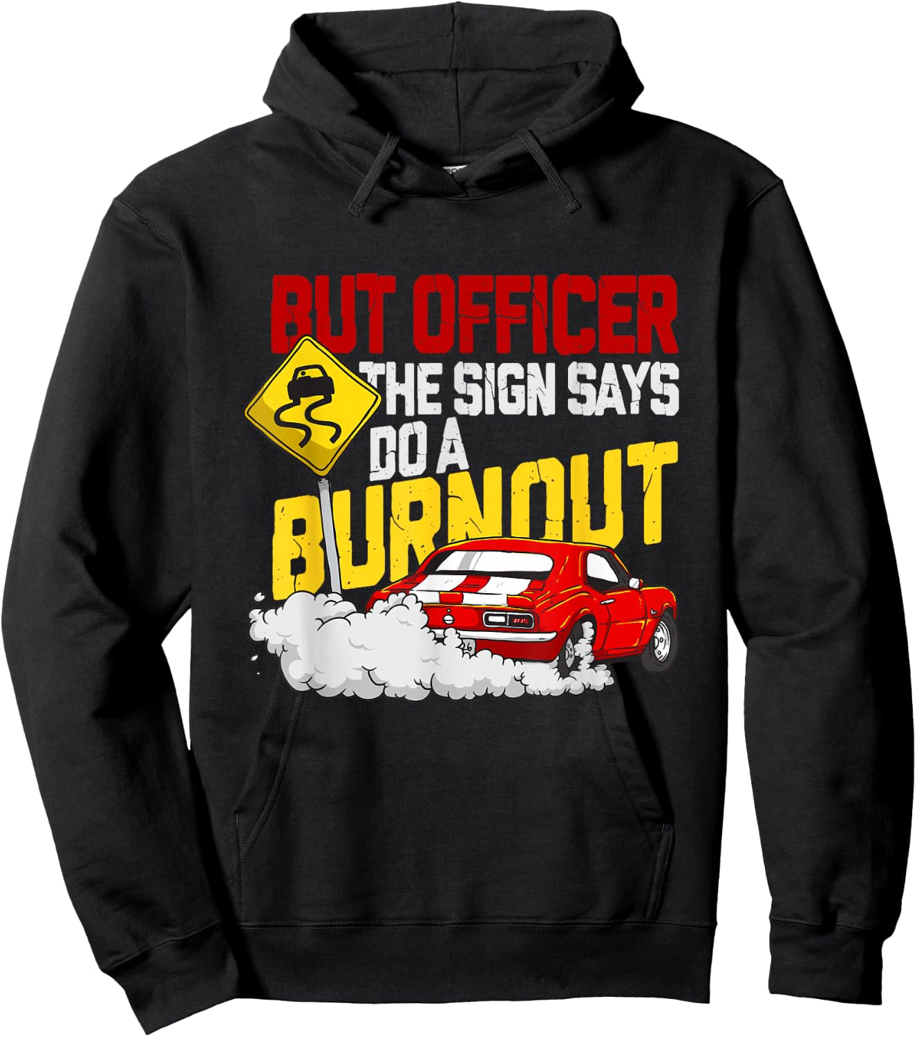 Funny Car Racing Shirt Burnout Drag Racing Muscle Car Lover Hoodie - Hoodie | Black