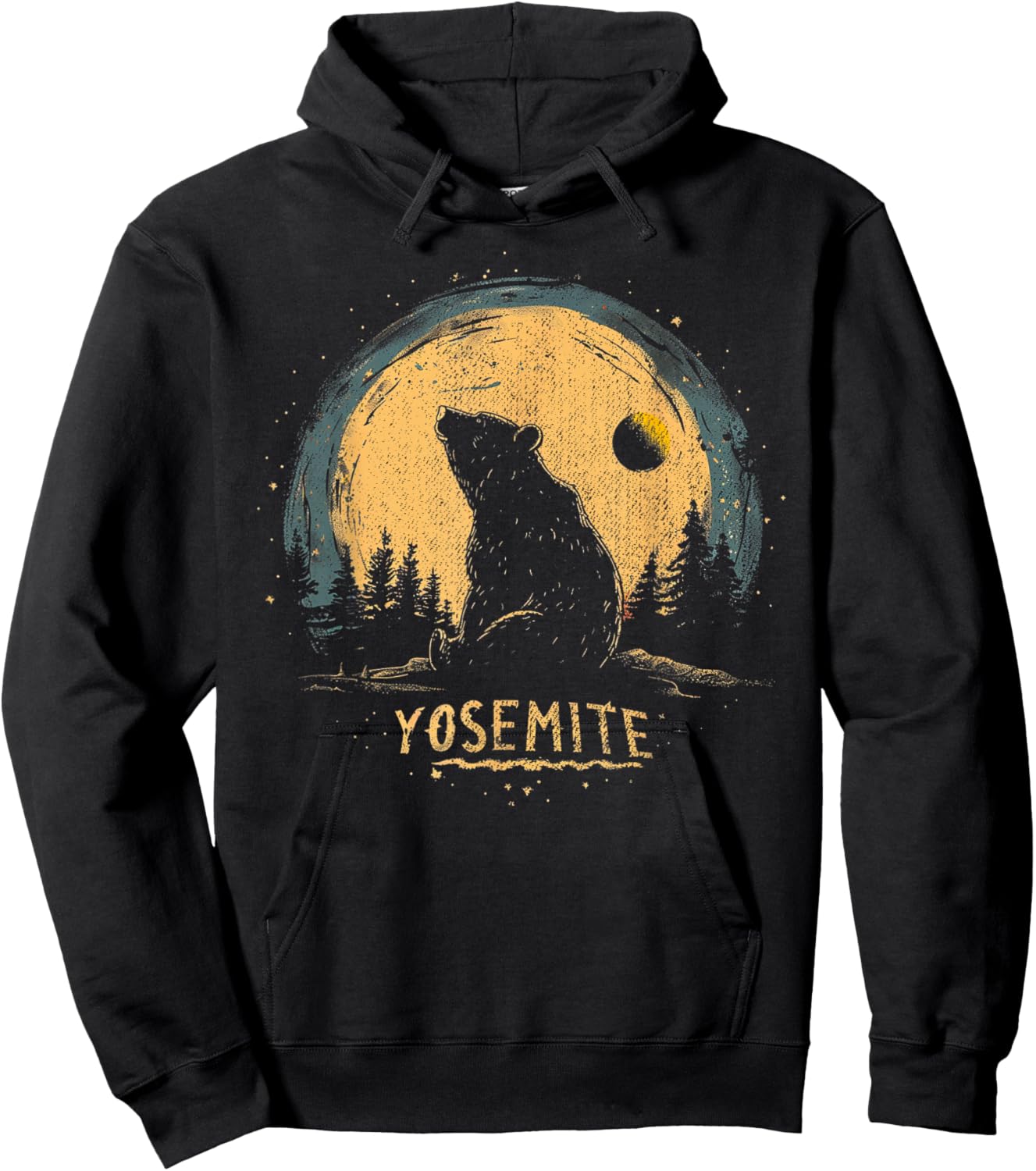 Yosemite - US National Park Vintage Men Women Kids Retro Hoodie - Hoodie | Black