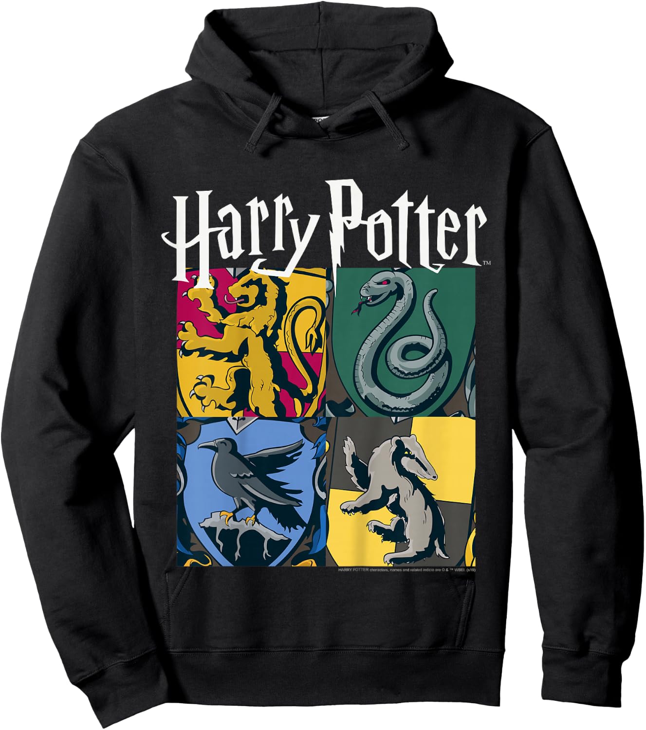 Kids Harry Potter House Crest Panels Hoodie - Hoodie | Black