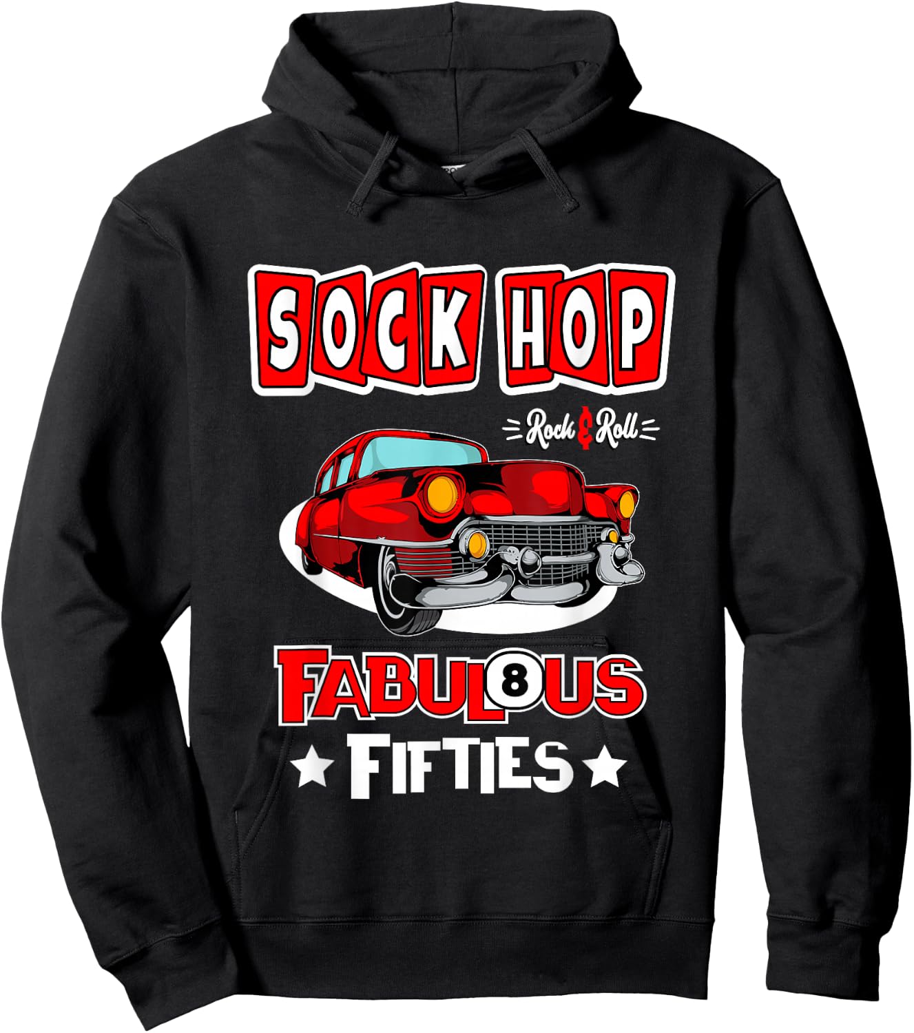 1950s Sock Hop Dance Vintage 50s Costume Rockabilly Party Hoodie - Hoodie | Black