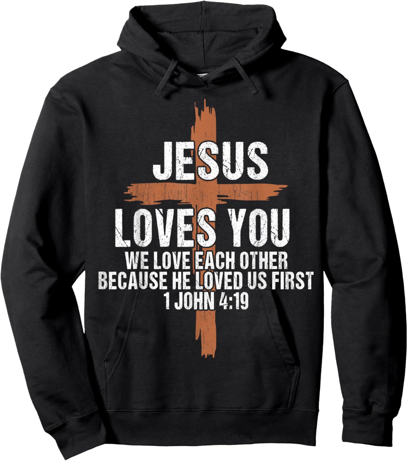 Men Jesus Loves You Christian I You Me Women Teen Father God Hoodie - Hoodie | Black