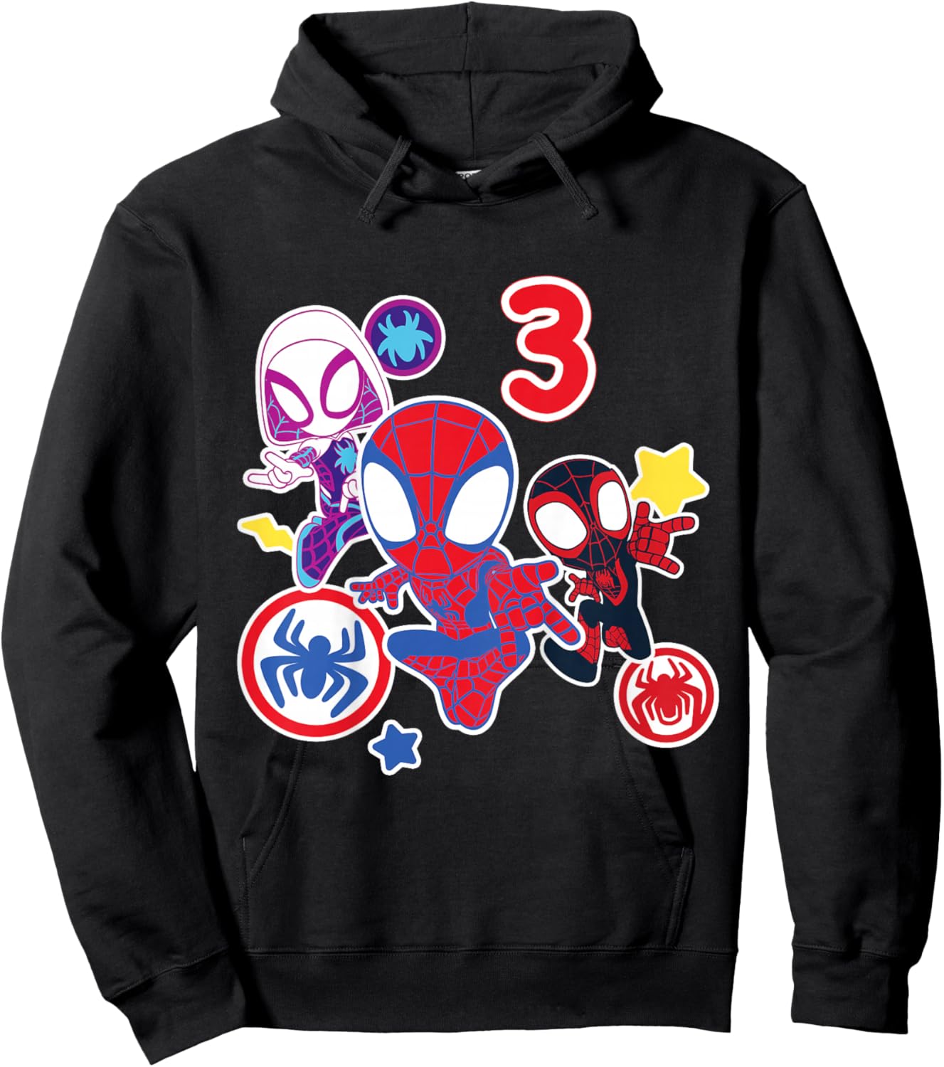 Marvel Spidey and His Amazing Friends 3 Year Old Birthday Hoodie - Hoodie | Black