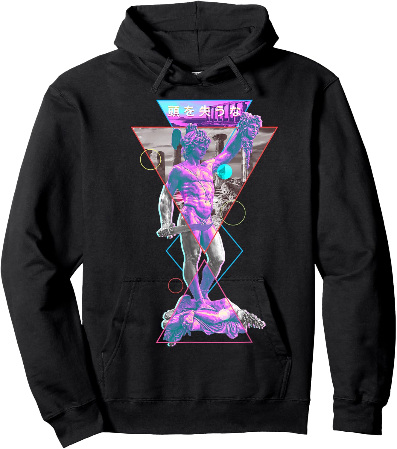 Perseus and Medusa Vaporwave Aesthetic 1980s Art Japanese Hoodie - Hoodie | Black