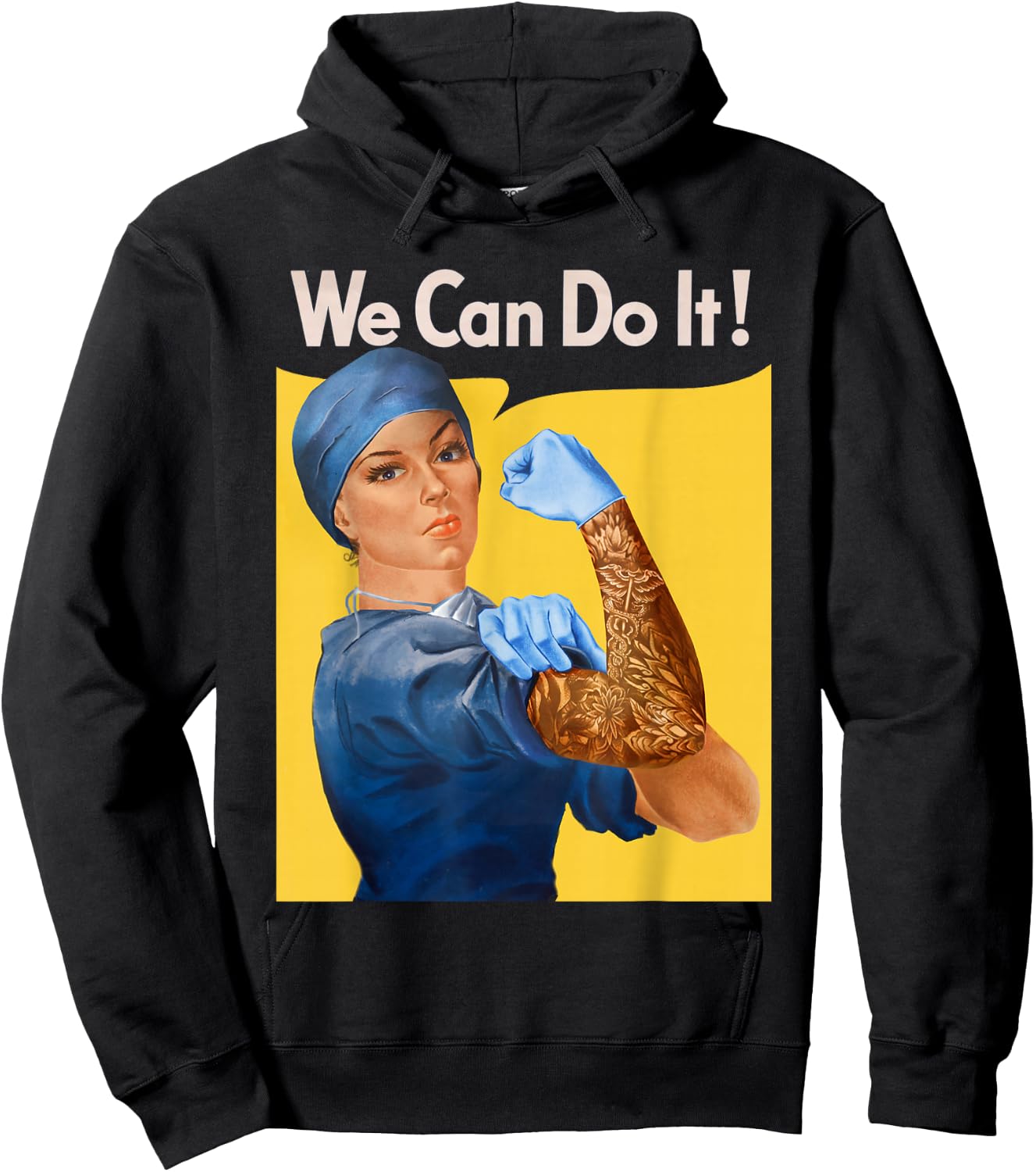 Medical Rosie Nurse Doctor Medicine Feminist Hoodie - Hoodie | Black