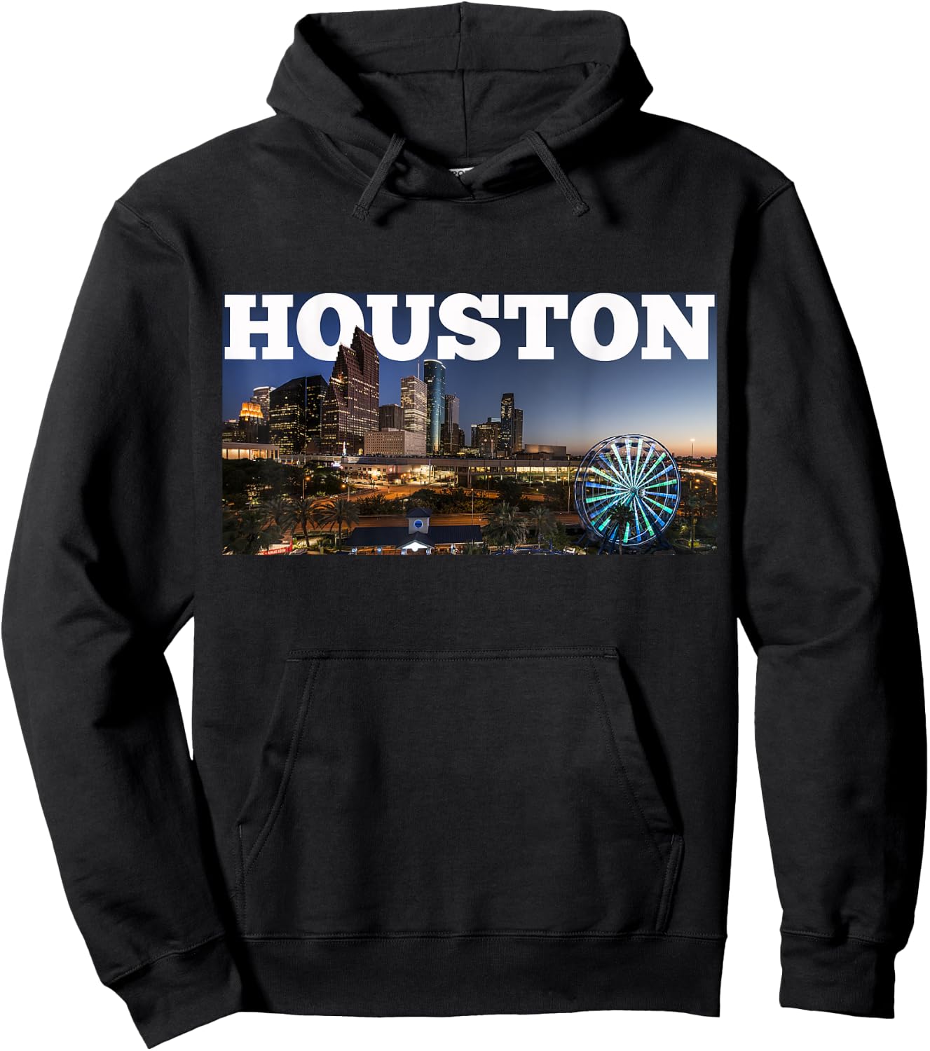 Houston City Skyline - Downtown Cityscape Photo Souvenir Hoodie - Hoodie | Black