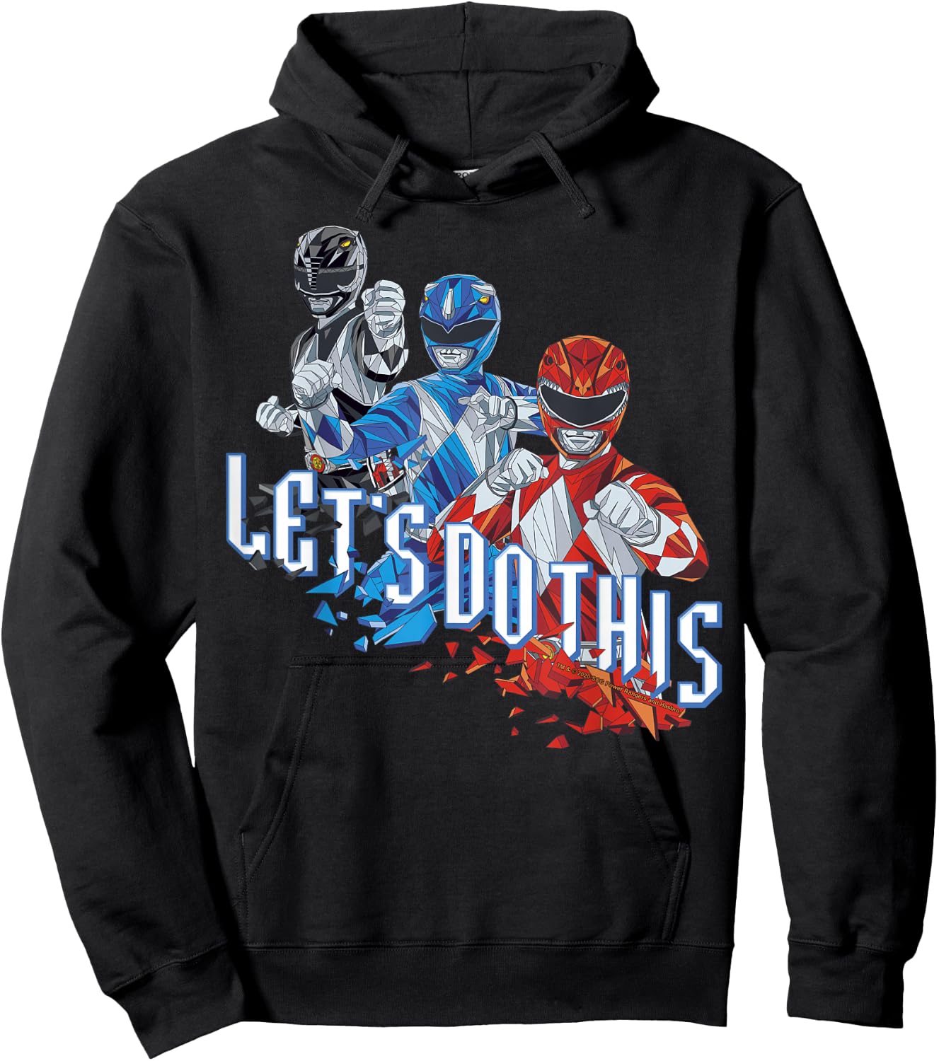 Power Rangers Power Up Red Vintage Logo Hoodie - Hoodie | Black