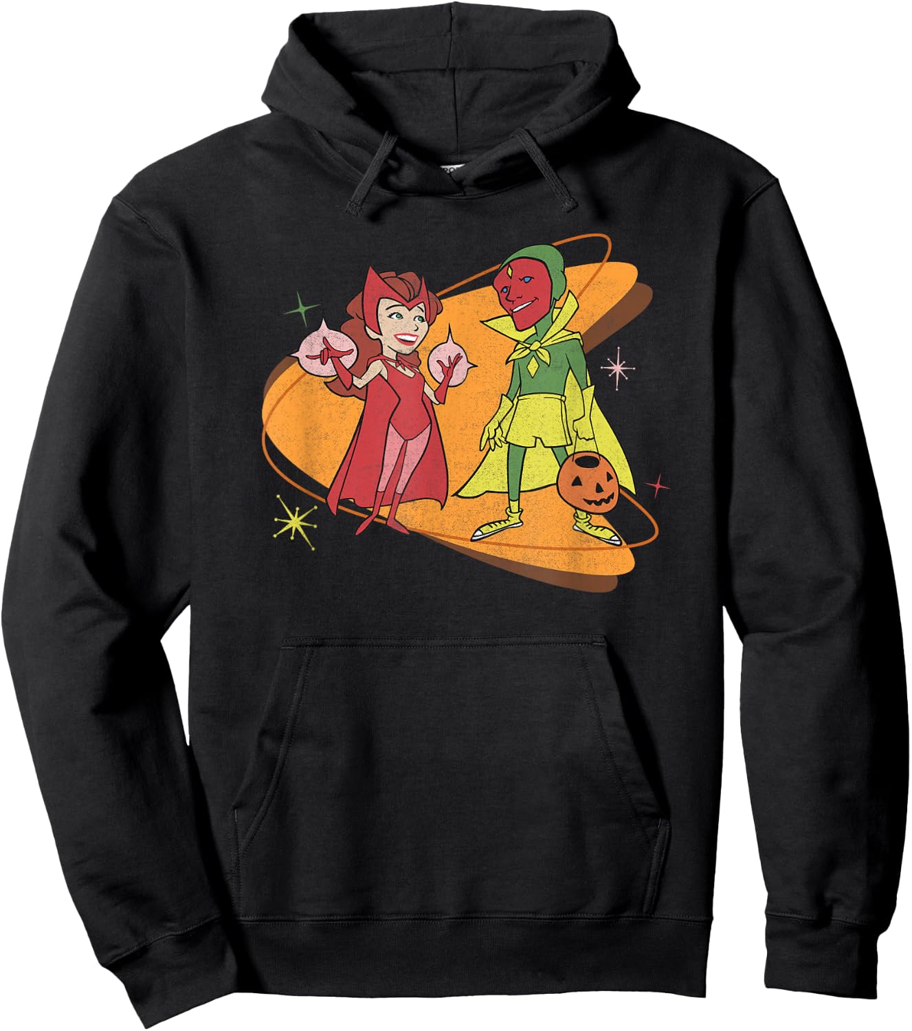 Marvel WandaVision Scarlet Witch & Vision Retro 50s Hoodie - Hoodie | Black