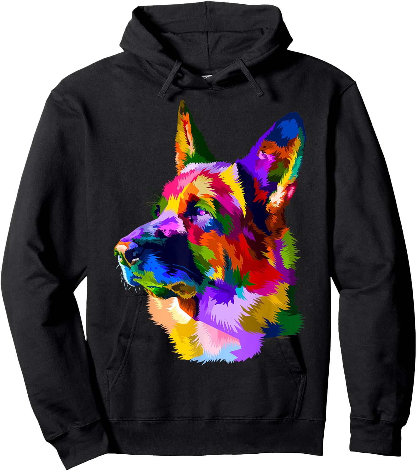 German Shepherd Shop Colorful German Shepherd Dog Owner Multicolor Graphic Hoodie - Hoodie | Black