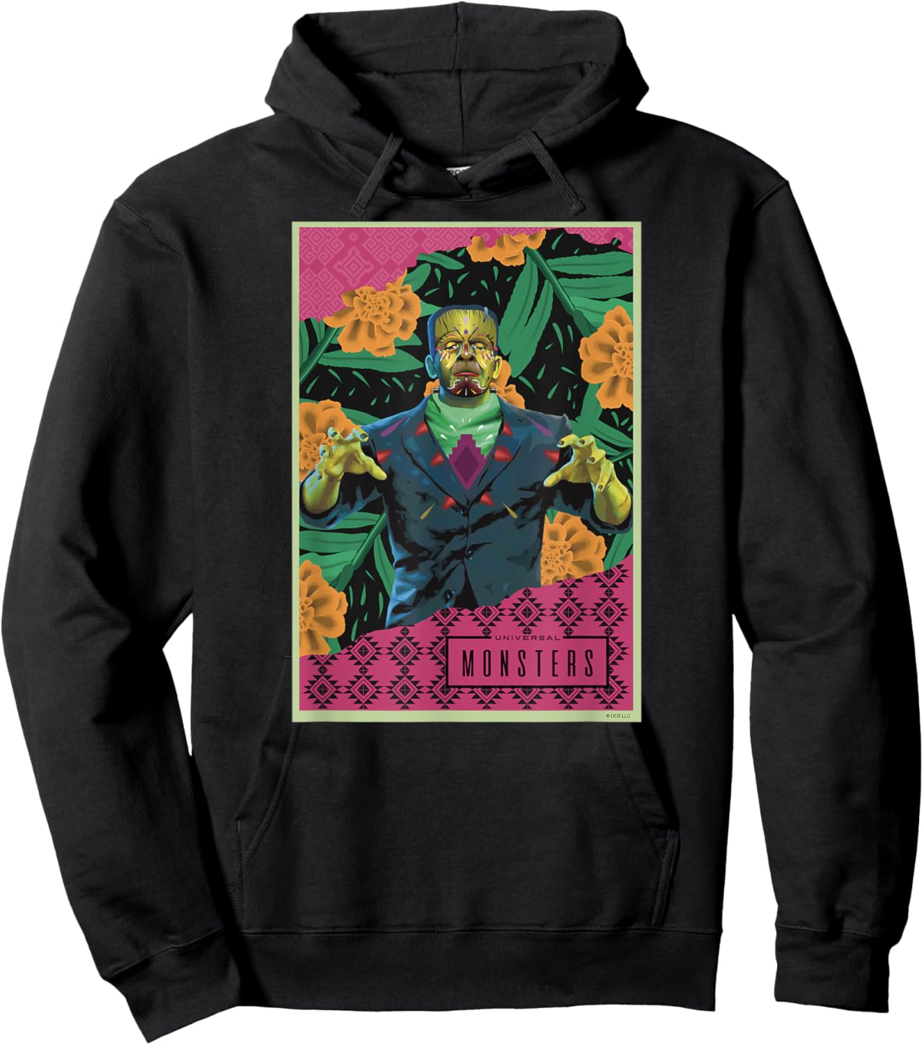 Universal Monsters Frankenstein Día De Los Muertos Hoodie - Hoodie | Black