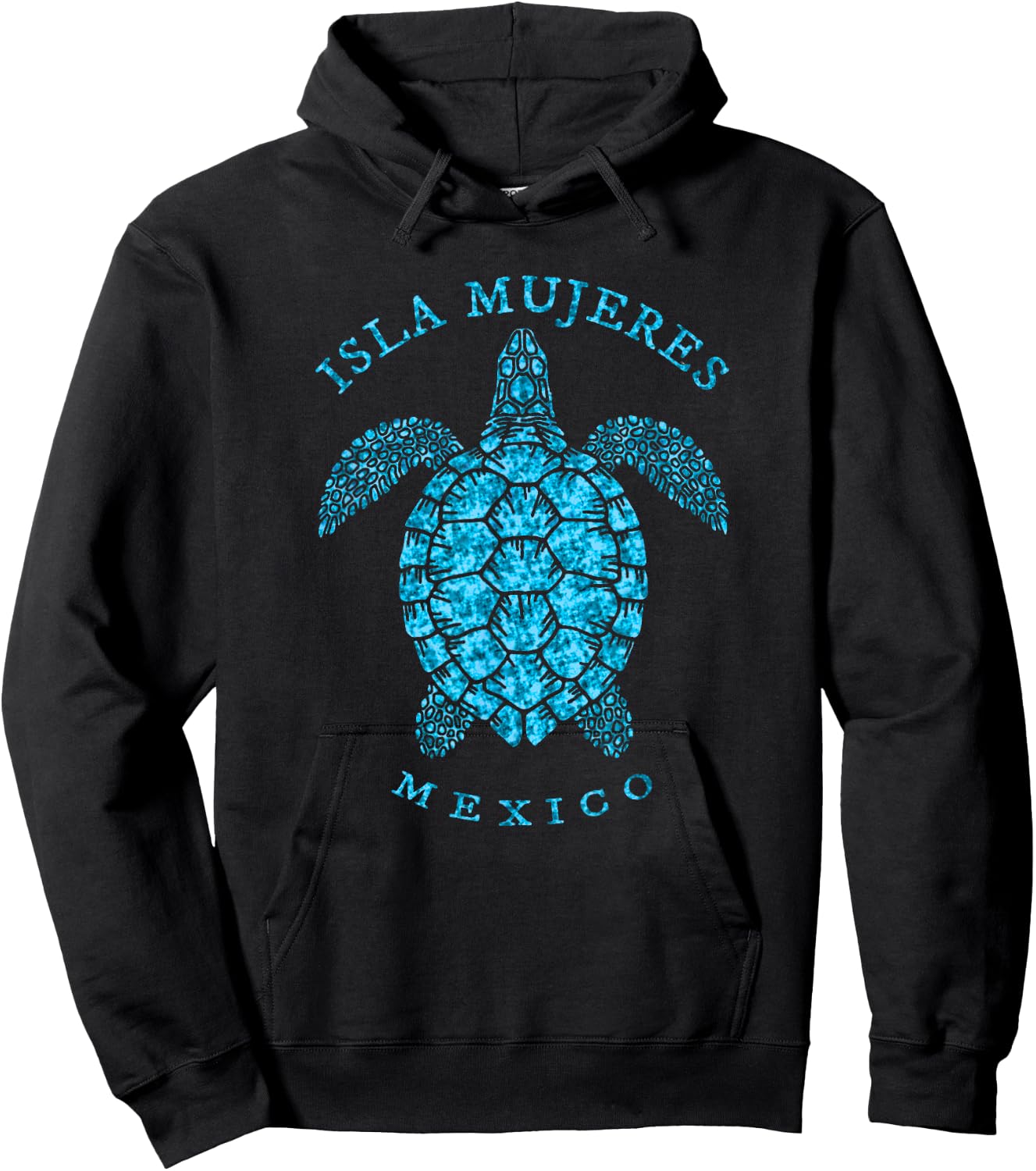 Retro Isla Mujeres Mexico Beach Sea Turtle Vacation Souvenir Women Kids Hoodie - Hoodie | Black