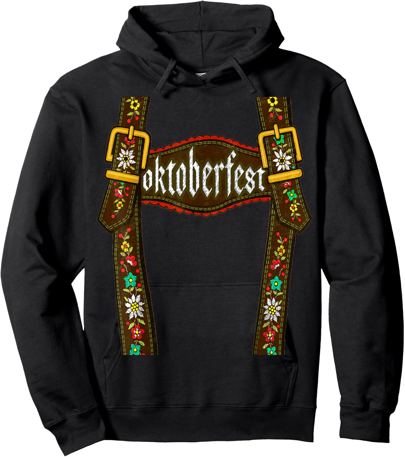 Lederhosen Suspenders Oktoberfest Bavarian Munich Beer Hoodie - Hoodie | Black