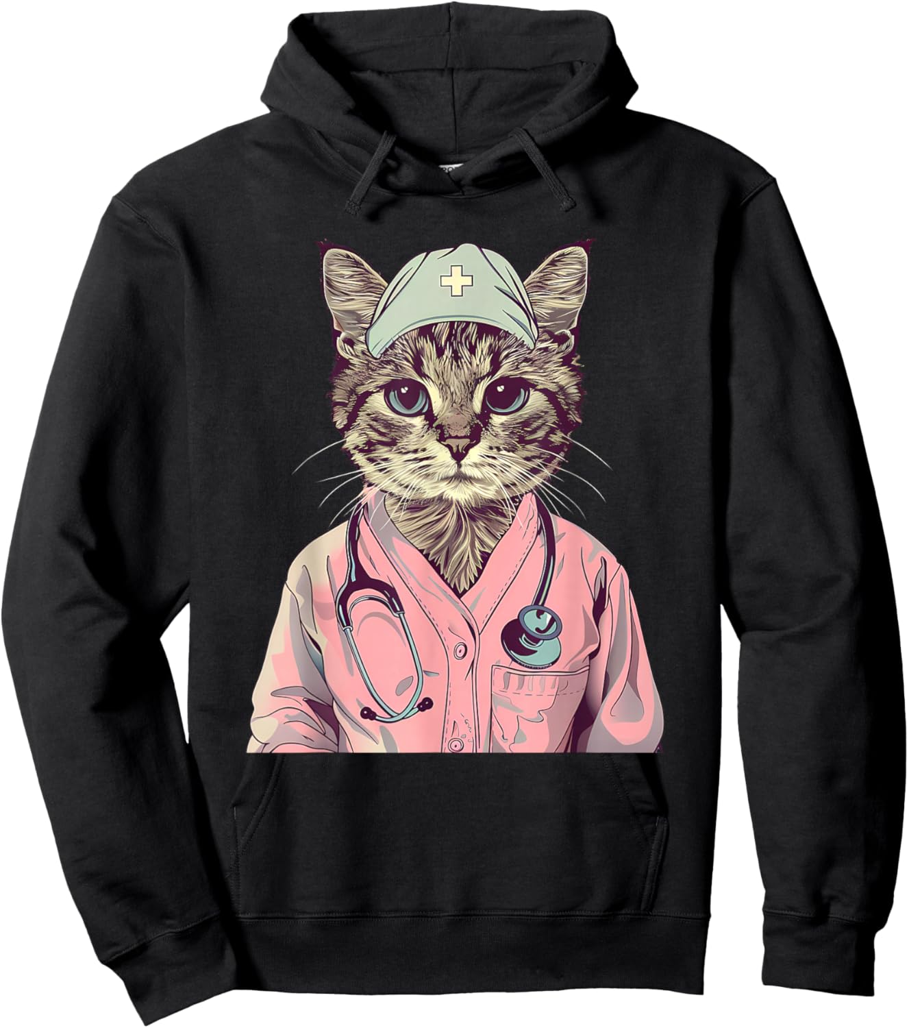 Doctor Cat Lover Nurse Cat Medical Cat Nurse Appreciation Hoodie - Hoodie | Black