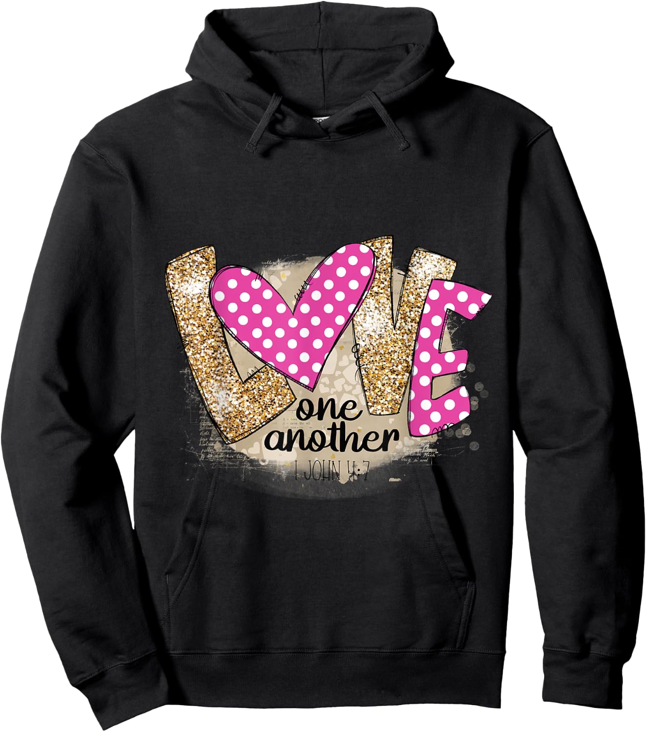 Love One Another Christian Scriptures Quote Hoodie - Hoodie | Black