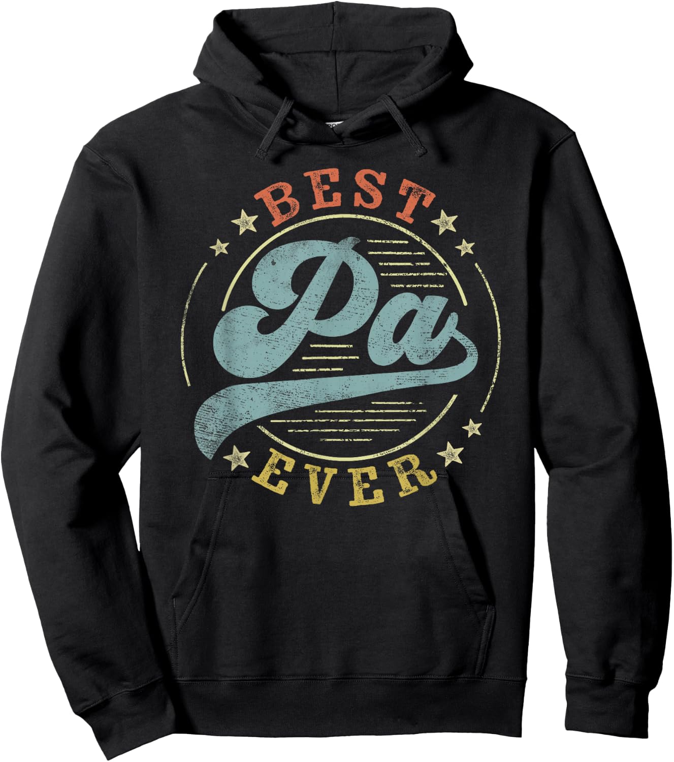 Best Pa Ever Father's Day Pa Gifts Vintage Emblem Hoodie - Hoodie | Black