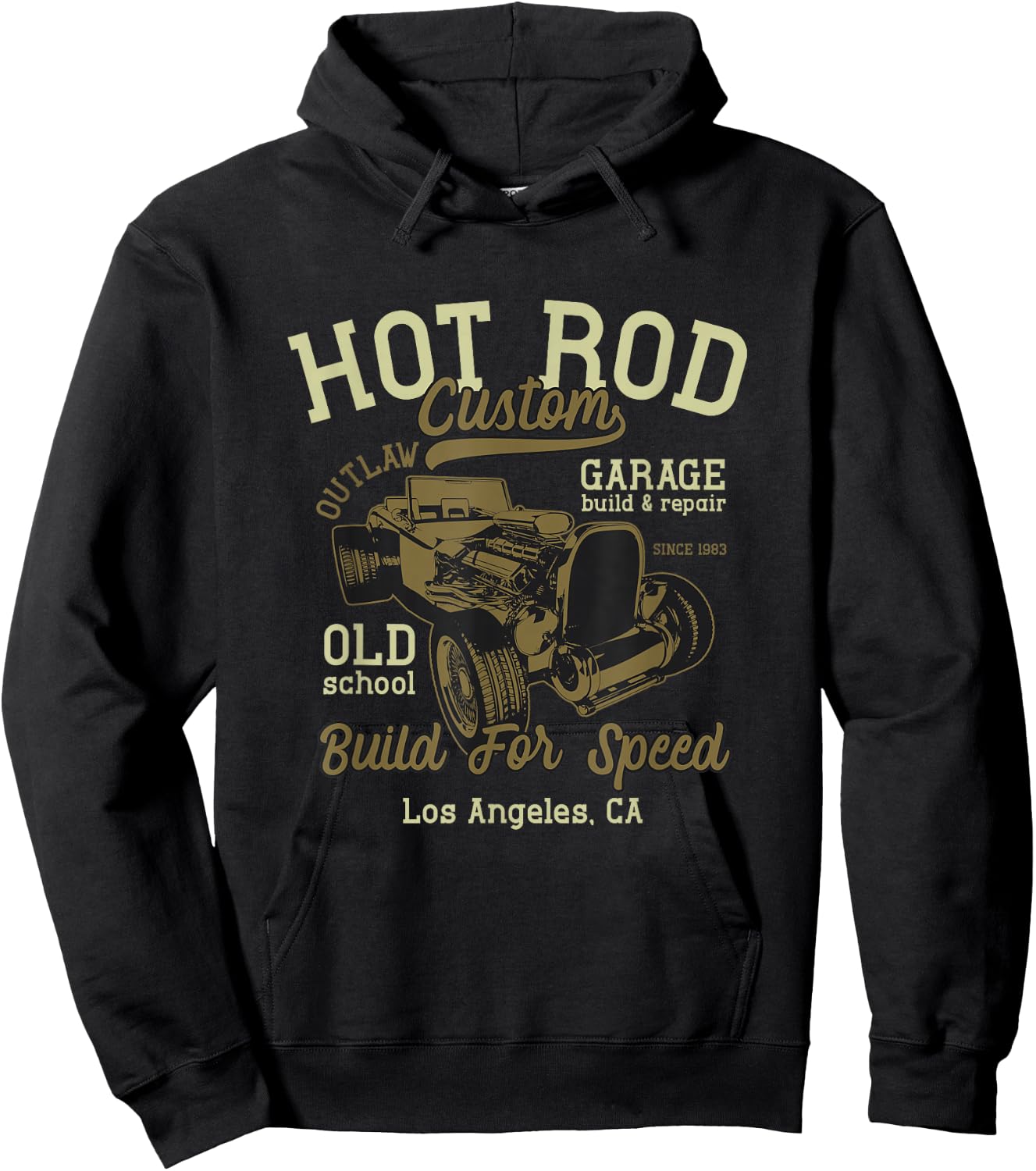 Hot Rod Costum Garage Build And Repair Old School California Hoodie - Hoodie | Black
