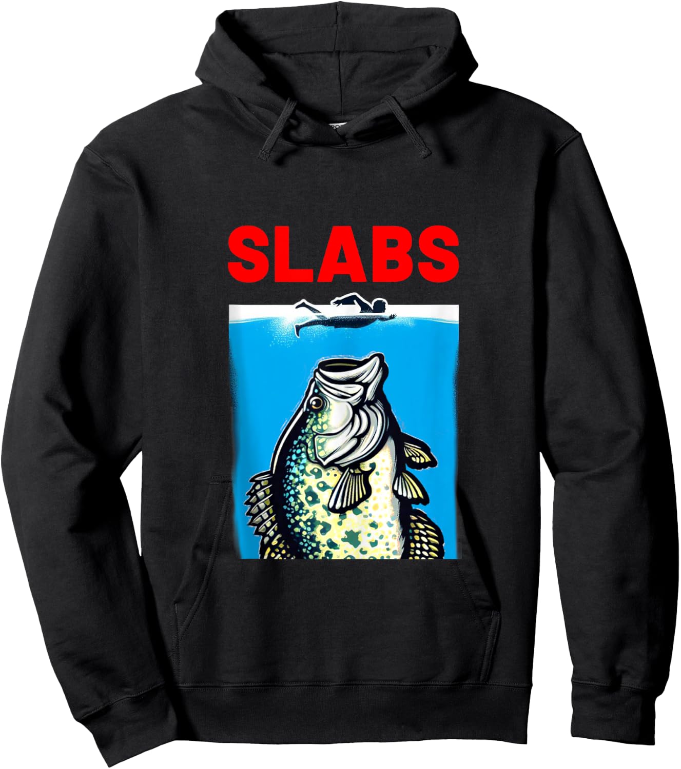 Funny Slab Famous Shark Movie Parody Slabs Crappie Fishing Hoodie - Hoodie | Black