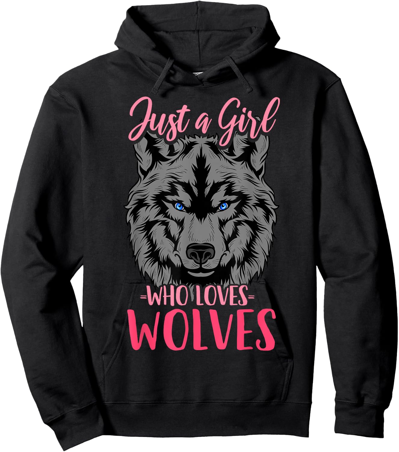 Wolf Just a Girl Who Loves Wolves Hoodie - Hoodie | Black