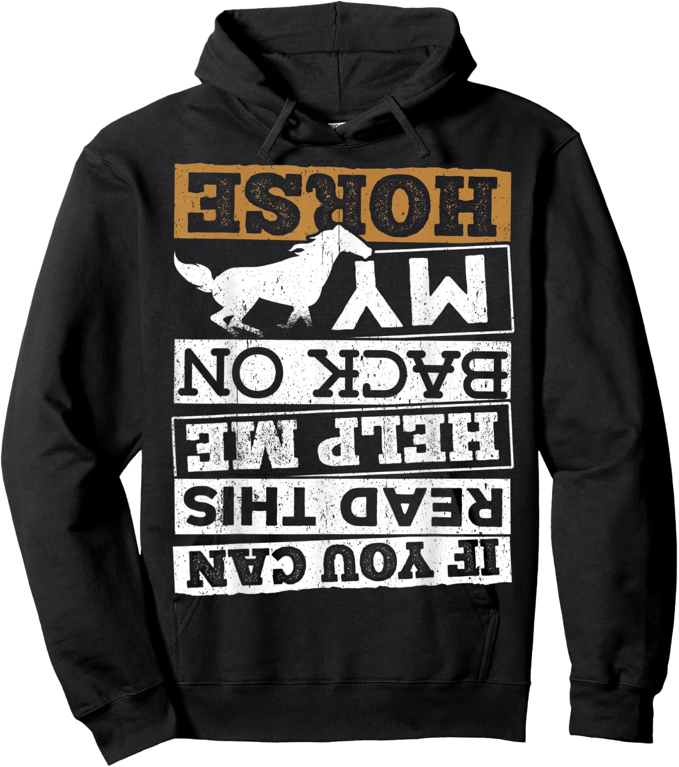 If you can read this help me back on my horse - colt filly Hoodie - Hoodie | Black