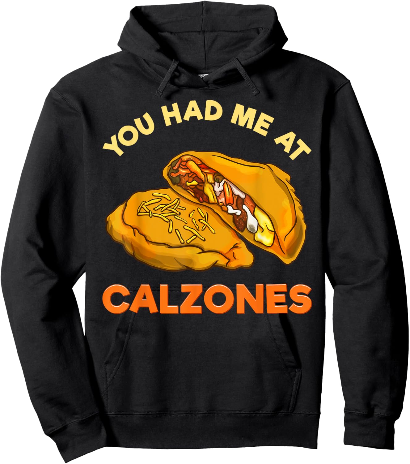 Calzone Italian Pizza Food Gift Hoodie - Hoodie | Black