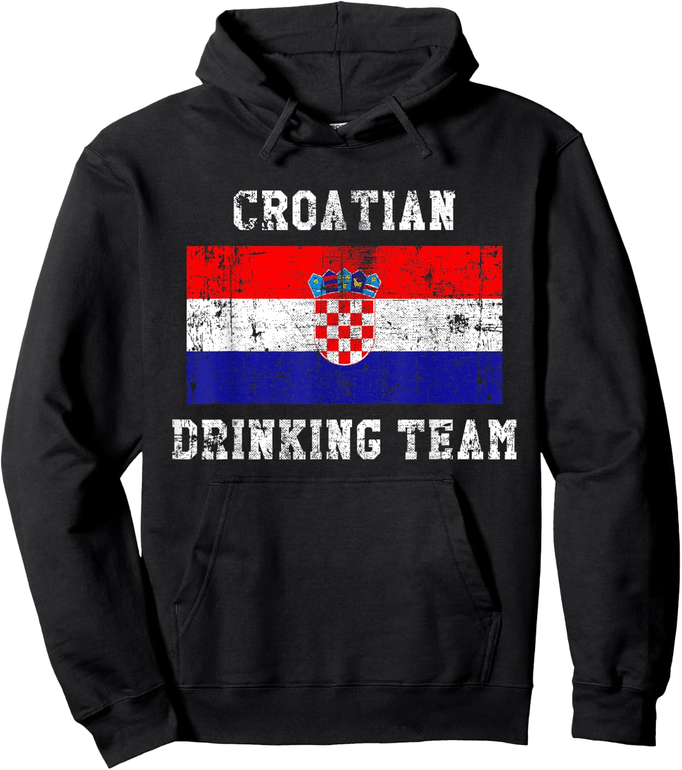 Croatian Drinking Team Funny National Pride Gift Hoodie - Hoodie | Black