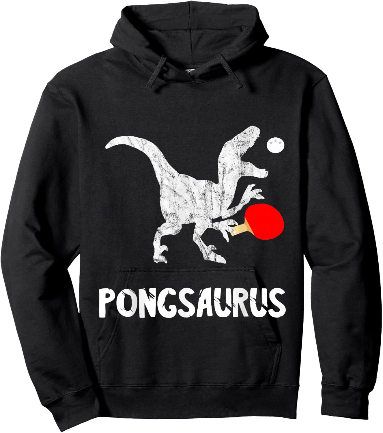 Ping Pong Dinosaur Table Tennis Player Table Tennis T-Rex Hoodie - Hoodie | Black