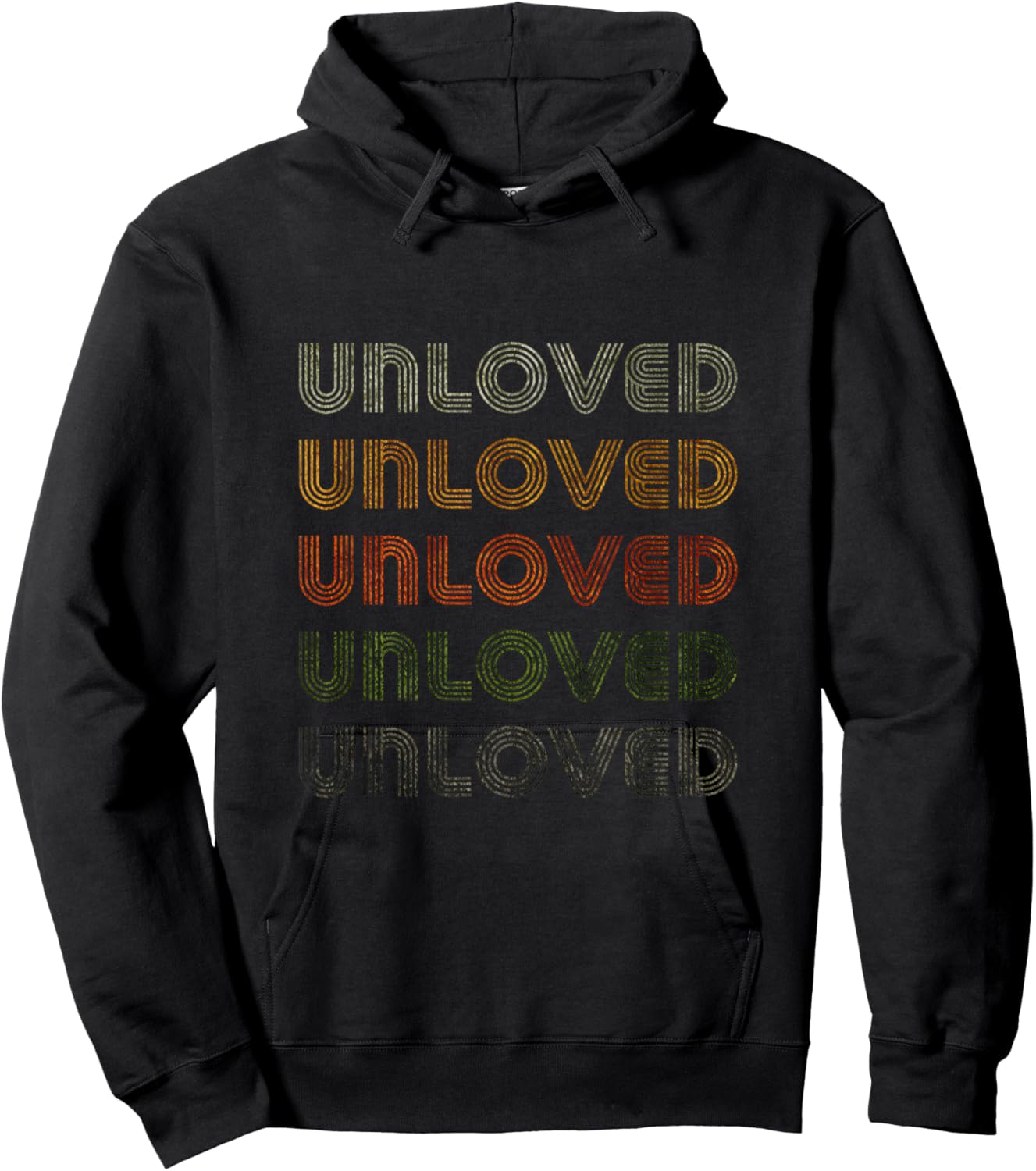 Love Heart Unloved Grunge Vintage Style Black Unloved Hoodie - Hoodie | Black