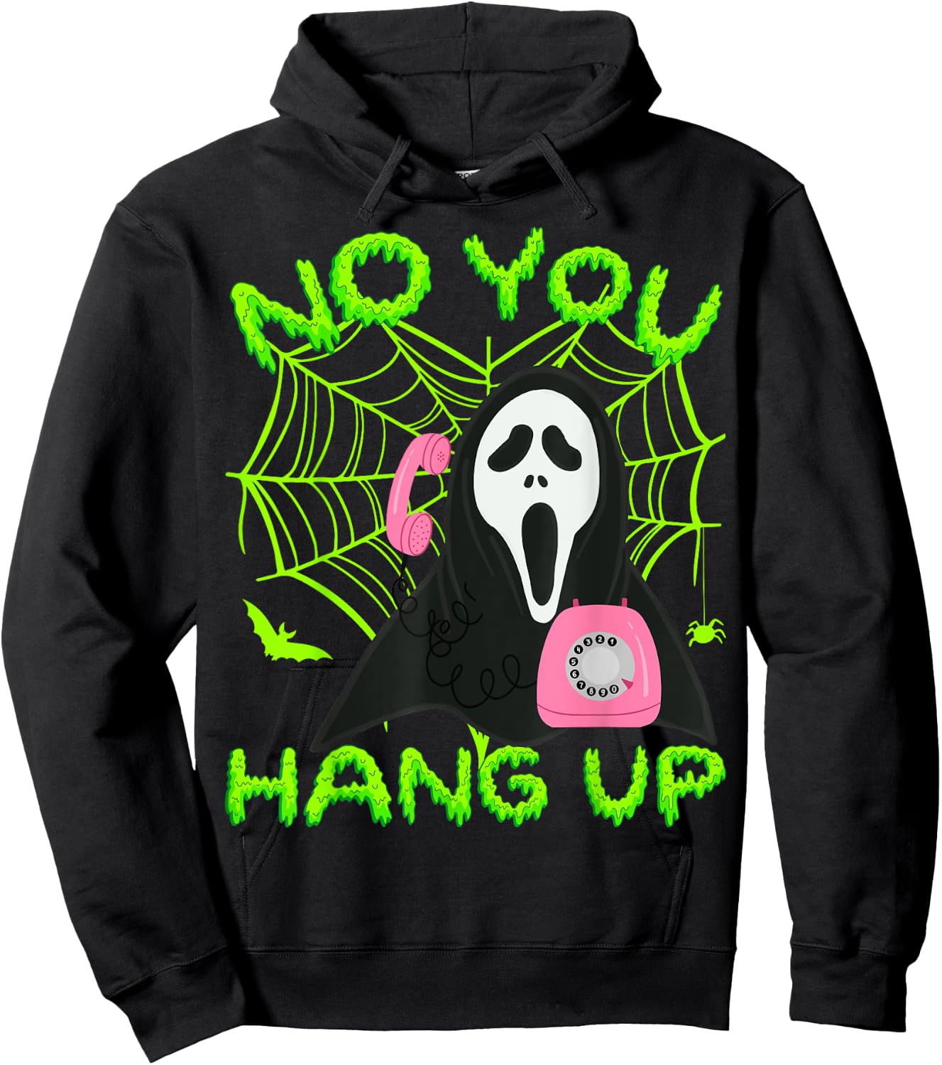 No You Hang Up - Ghost Scary Spooky Halloween Hoodie - Hoodie | Black