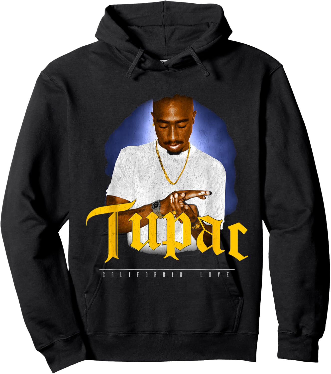 Official Tupac 247 Hands Down Logo Hoodie - Hoodie | Black