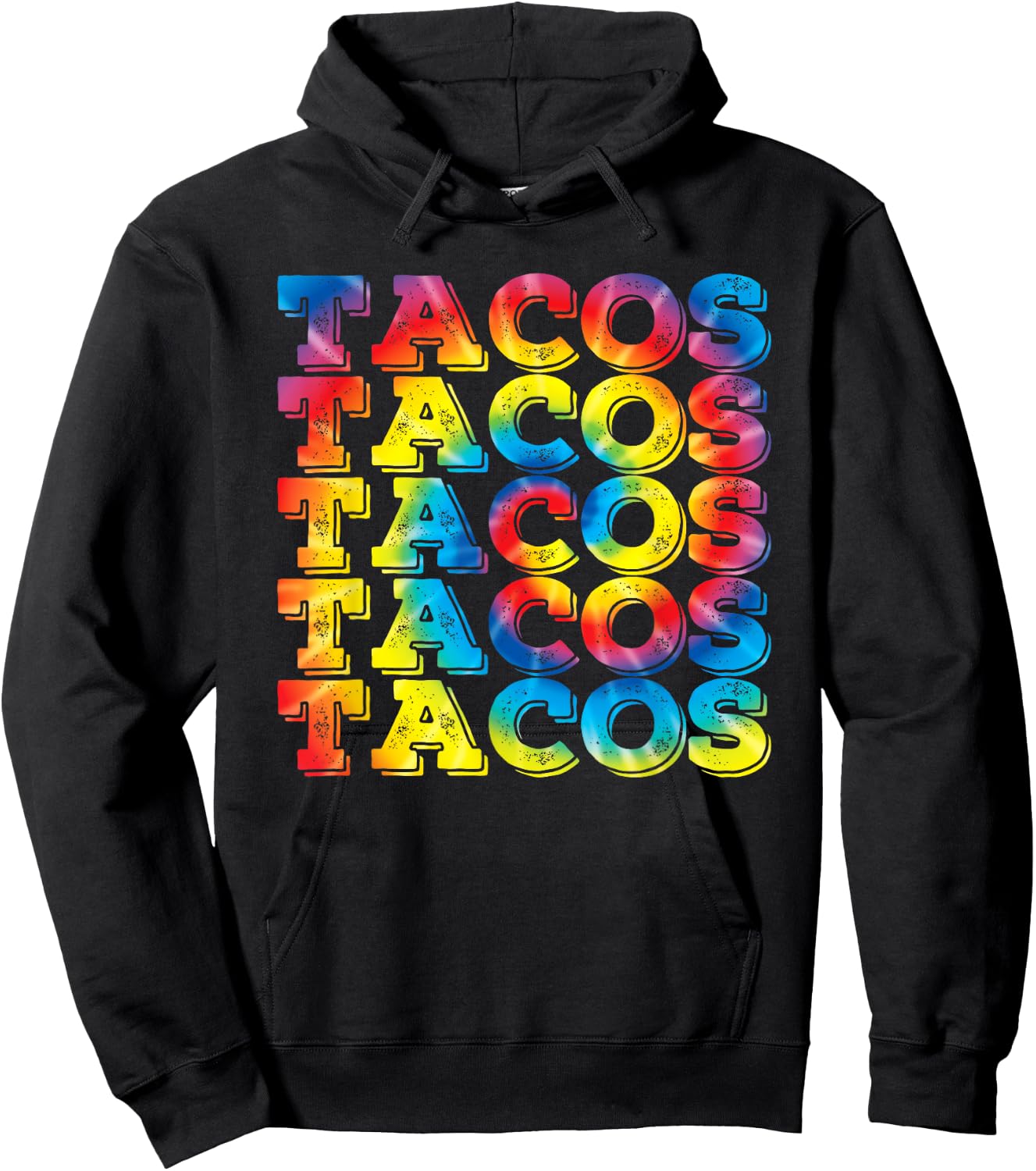 Retro Tacos Vintage Tie Dye Taco Tuesday Mexican Hoodie - Hoodie | Black