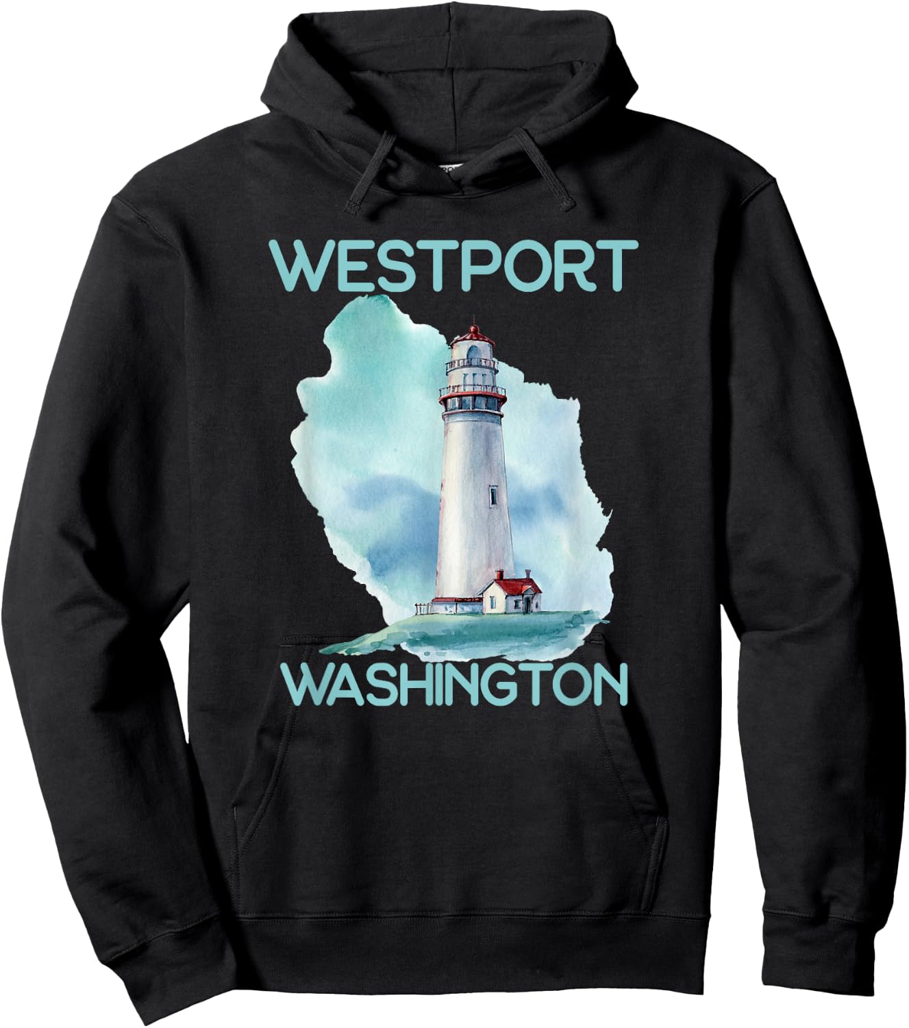 Westport Washington Souvenir Lighthouse Hoodie - Hoodie | Black