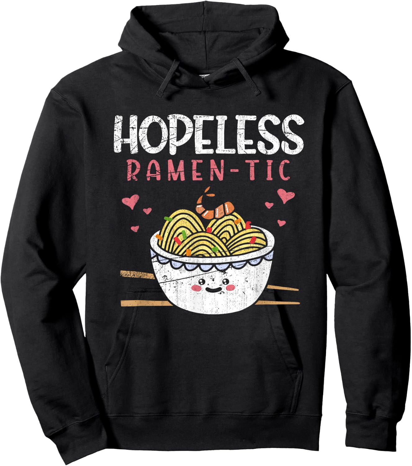 Romantic Asian Food Japanese Gift Funny Ramen Hoodie - Hoodie | Black