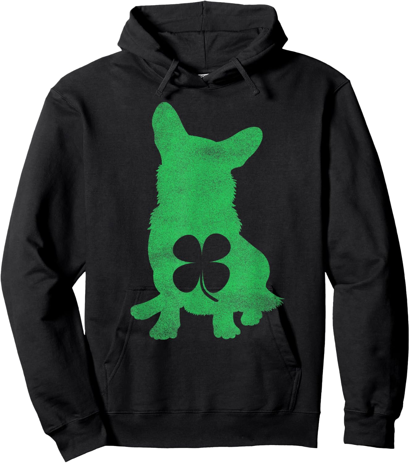 Corgi Dog Shamrock St. Patrick's Day Irish Saint Paddy's Hoodie - Hoodie | Black