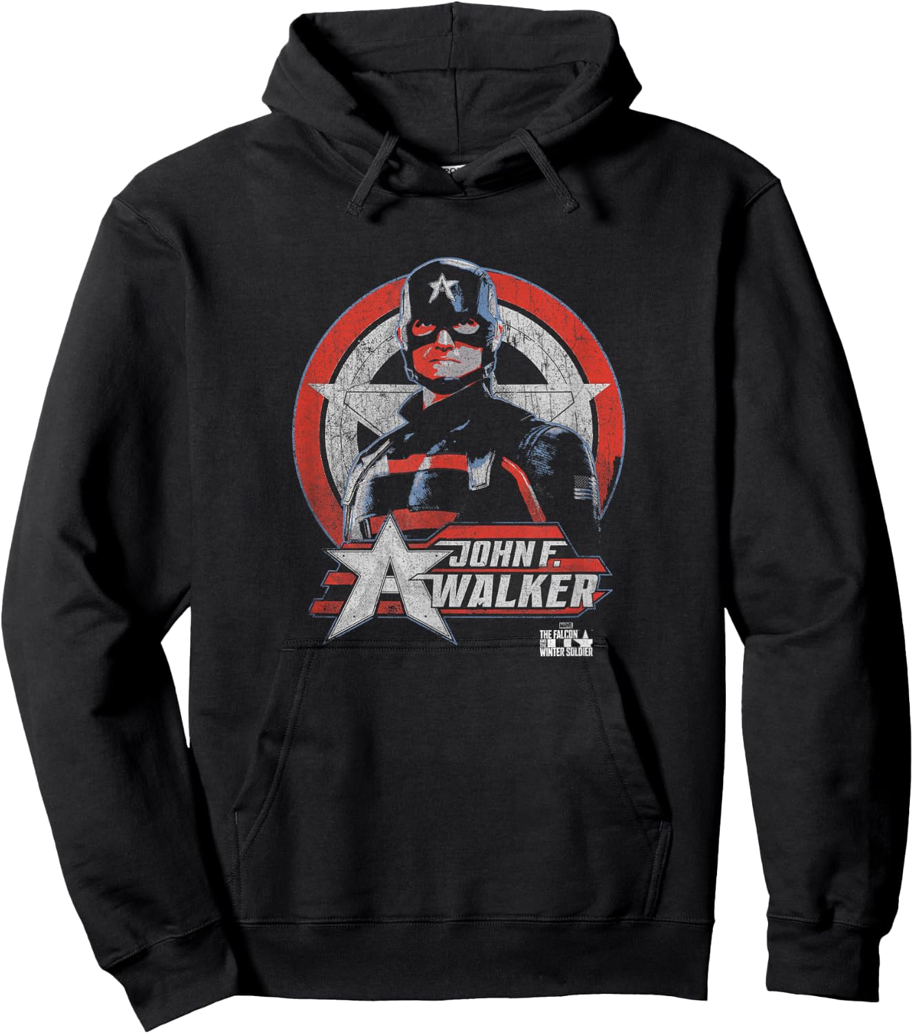 Marvel Falcon & Winter Soldier John F. Walker Portrait Hoodie - Hoodie | Black