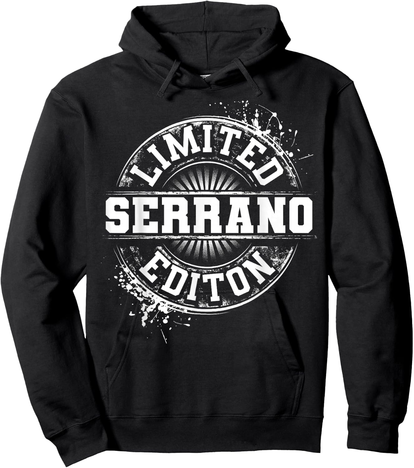 SERRANO Funny Surname Family Tree Birthday Reunion Gift Hoodie - Hoodie | Black